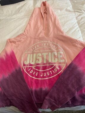 Justice Pink to Purple Ombre Hoodie with Glitter Logo